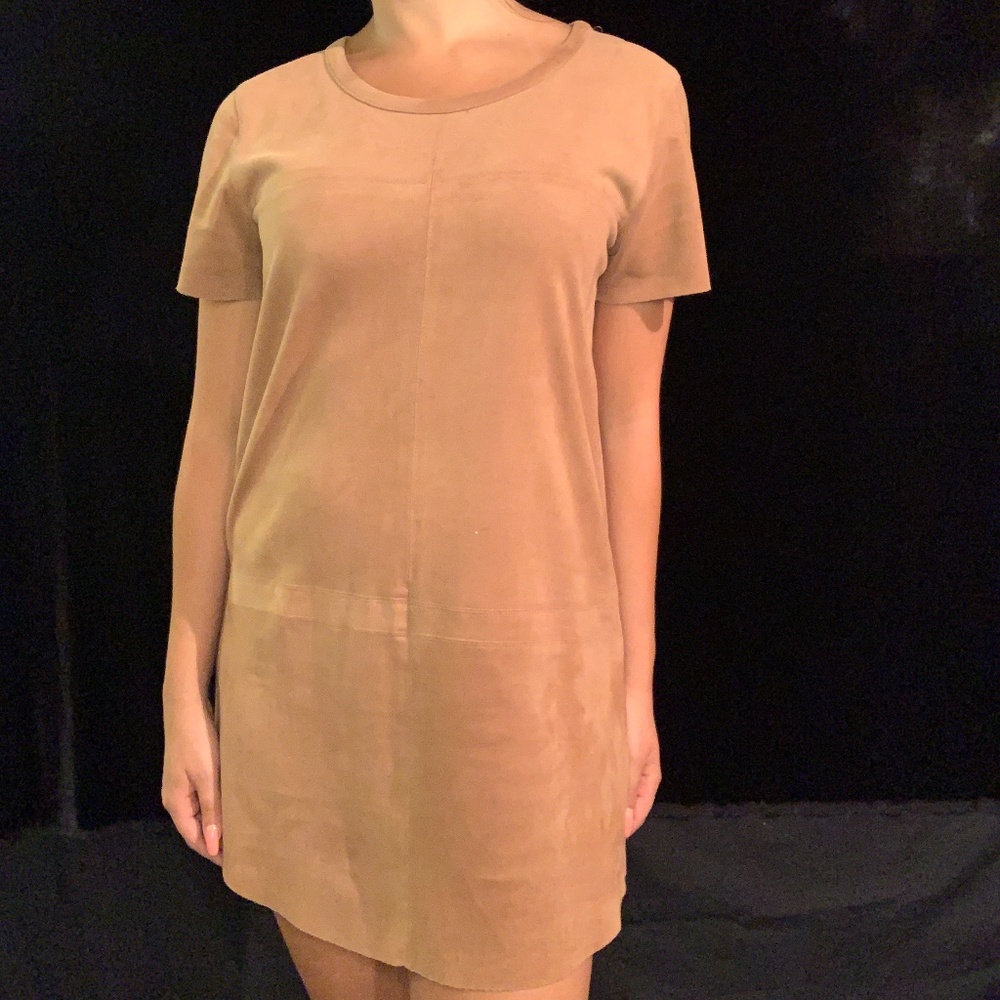 Size M Pseudo-Suede Olivaceous Dress